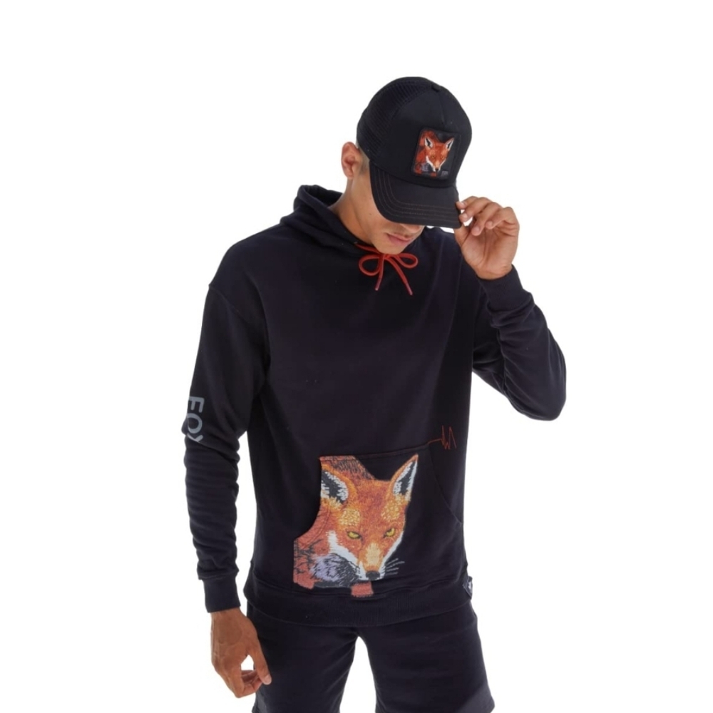 Goorin Bros. The Farm Copper Pal Pullover Hooded Fox‎ Sweatshirt XL Black